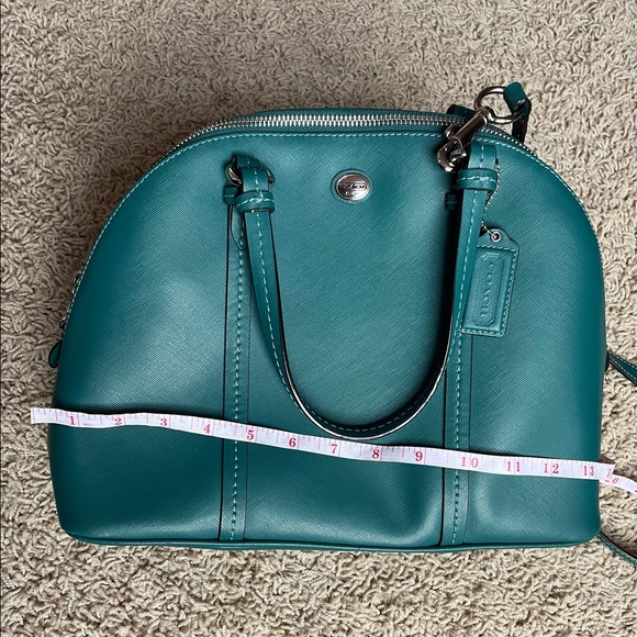 Coach Peyton Teal Green Leather Bag - Picture 10 of 10